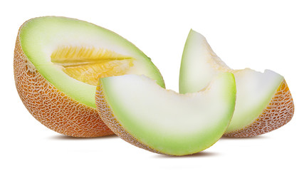 Fresh melon isolated on white background with clipping path