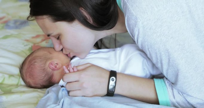 Mother with a newborn baby