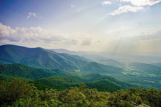 sun rays in shenandoah