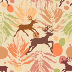 Autumn in the forest seamless pattern