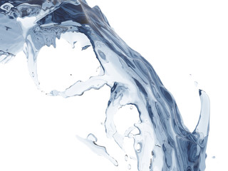 Splashing blue sparkling pure water. Abstract nature background