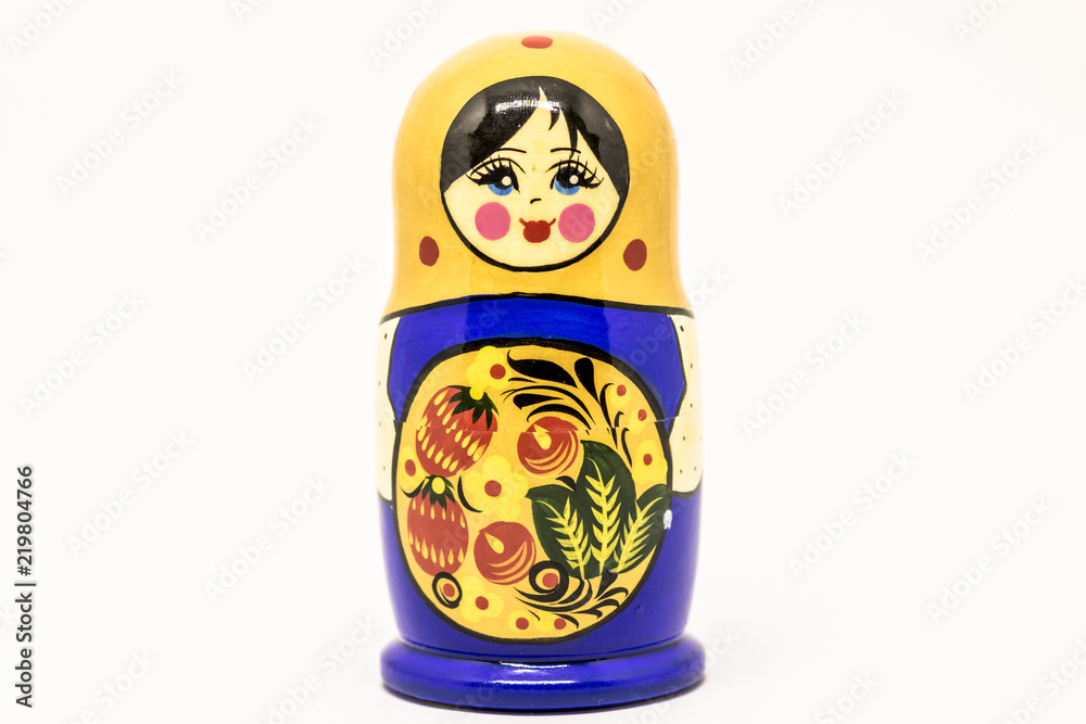 Wall mural Matryoshka family. Russian doll on a White background. Matrioska art.