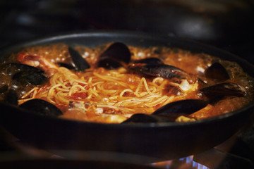 cooking in pan