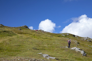 Fototapeta premium Wanderlust on Seterfjellet mountain in Nordland county Northern Norway