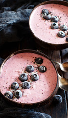 Blueberry smoothie bowls