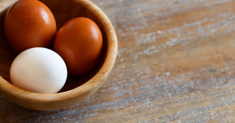 Chicken eggs close up