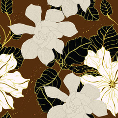 Abstract elegance pattern with floral background.
