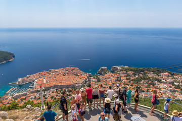 Fototapeta premium Tourist portrait in Dubrovnik city in summer, Croatia
