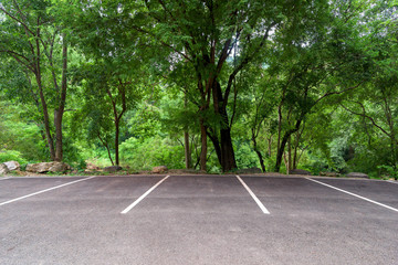 Empty parking lot with forest © yotrakbutda