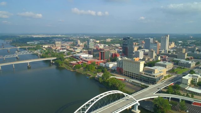 Establishing aerials Little Rock footage