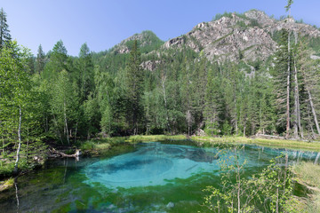 Geyser lake in Altai