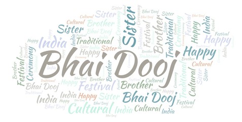 Fototapeta premium Bhai Dooj word cloud.