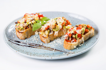 vegetable bruschetta in studio
