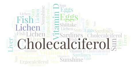 Obraz premium Cholecalciferol word cloud.
