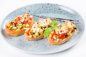 vegetable bruschetta in studio