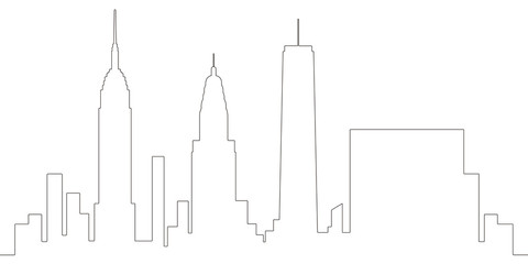 Continous line skyline of New York