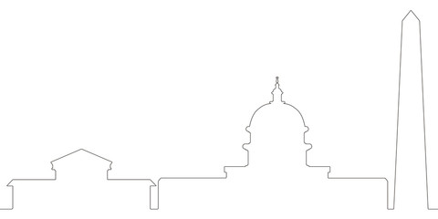 Continous line skyline of Washington D.C.