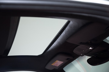 View of open car sun roof