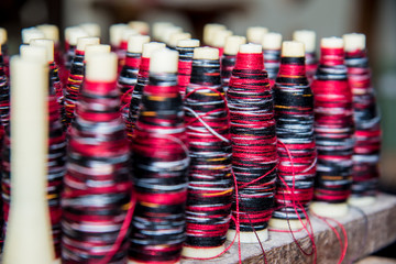 colorful spools of thread