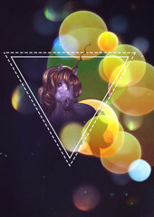 Unicorn portrait with yellow bokeh © AnnaPa
