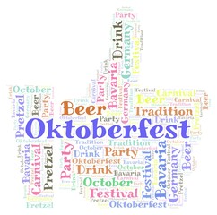 Fototapeta premium Oktoberfest in a like shape word cloud.