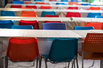 Fototapeta premium outdoor seminar meeting table and chair