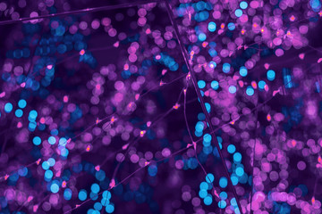 background in blue, purple and golden tones with bokeh