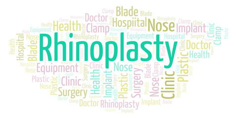 Fototapeta premium Rhinoplasty word cloud.