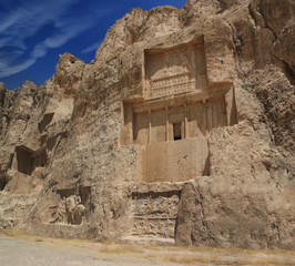Shiraz Iran. Naqsh-e Rustam, Ancient necropolis of Persian empire in Shiraz city
