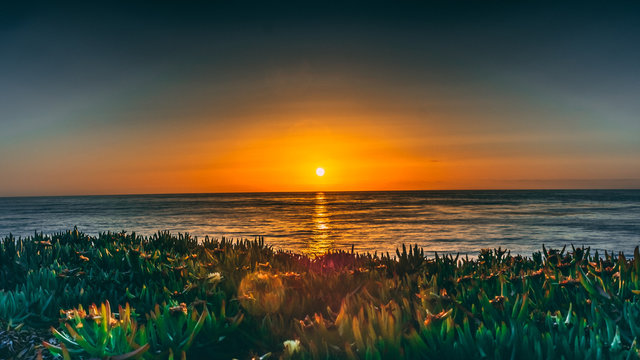 Sunset reflection on water