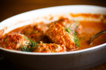 meatballs with tomato sauce on the table