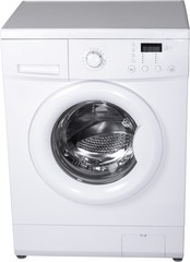 White washing machine close up