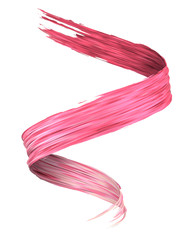 Pink 3D brush paint stroke swirl