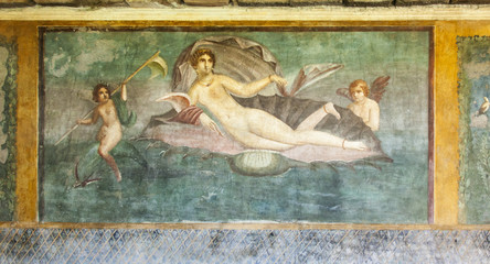 Pompei archaeological excavations, Naples, Italy - fresco House of Venus