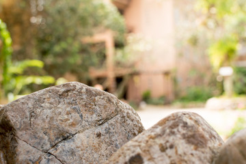 Pictures of brown stones With the background blurred