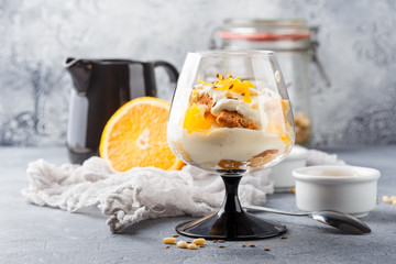 Healthy layered dessert trifle