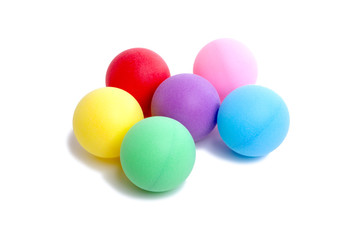 Fototapeta na wymiar colorful plastic ball isolated on the white