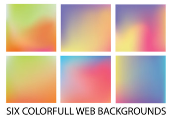 Set of six new modern gradient backgrounds