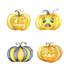 Set of Halloween pumpkins.