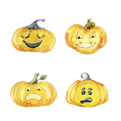 Set of Halloween pumpkins.