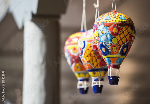 &ldquo;Ceramic Hot Air Balloons, Santa Fe, New Mexico&rdquo; Stock photo and
