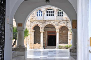 Fototapeta na wymiar Entrance to old byzantine church