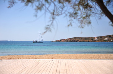 Saliboat in the blue sea