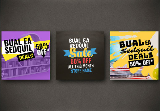 Social Media Post Layouts with a School Theme
