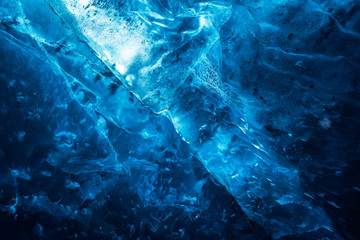 Abstract background of ice texture from ice cave in winter iceland