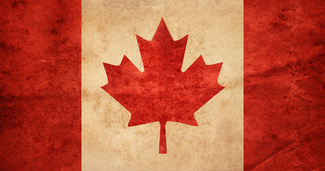 Old grunge flag of Canada.