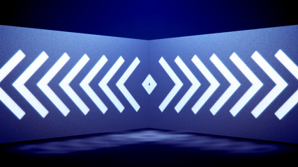 Obraz premium Neon tube movement of white angles