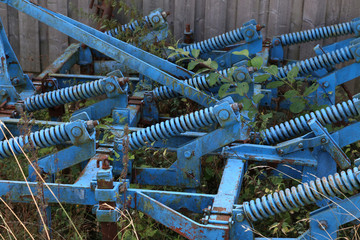 Agricultural machinery in storage