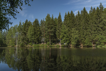 Liboc ponds in very hot summer morning