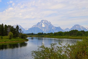 The Snake River and Oxbow Bend in Grand Teton National Park Wyoming